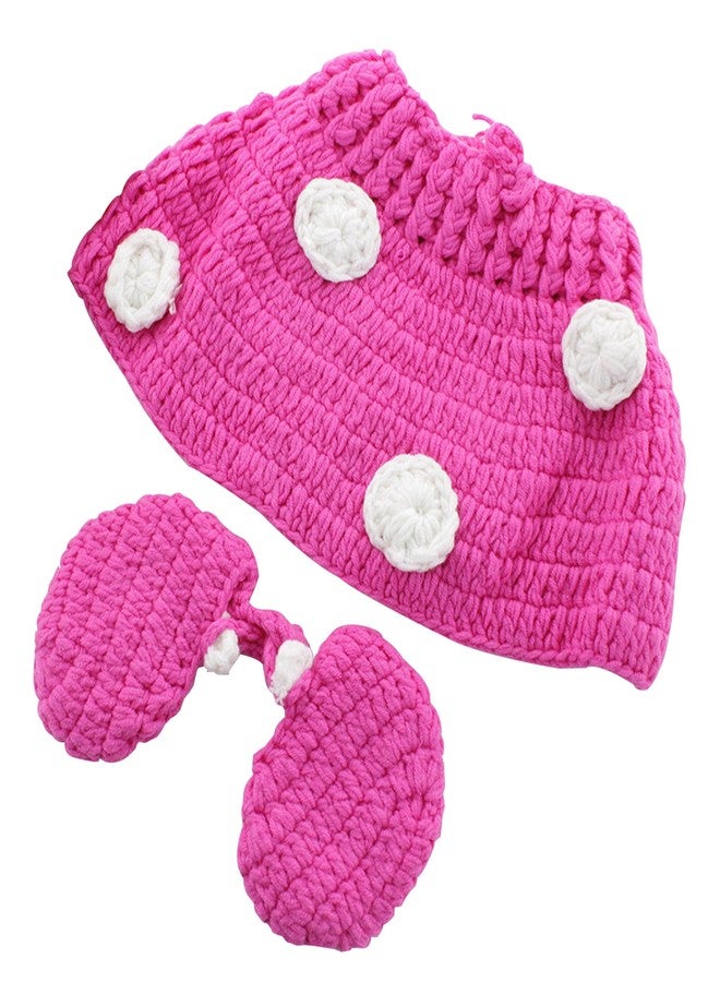 Jastore Photography Prop Baby Costume Cute Crochet Knitted Hat Cap Girl Boy Diaper Shoes Mouse (Pink) - Image 4